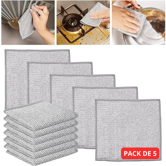 Pack de 5 Panos De Limpeza de fio CleanGO™